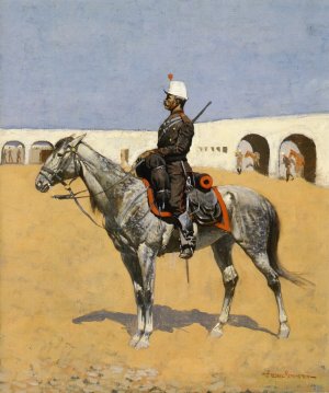Cavalryman of the Line, Mexico Oil painting by Frederic Remington
