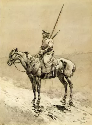Cossack Picket on the German Frontier by Frederic Remington Oil Painting