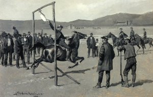 Gander-Pull Oil painting by Frederic Remington