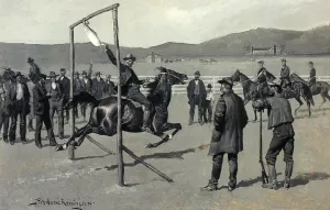 Gander-Pull painting by Frederic Remington