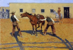 His First Lesson by Frederic Remington Oil Painting