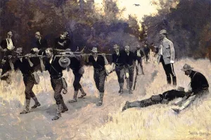 In the Rear of the Battle: Wounded on the San Juan Road painting by Frederic Remington