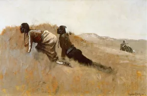 Indian Scouts Watching Custer's Advance Oil painting by Frederic Remington