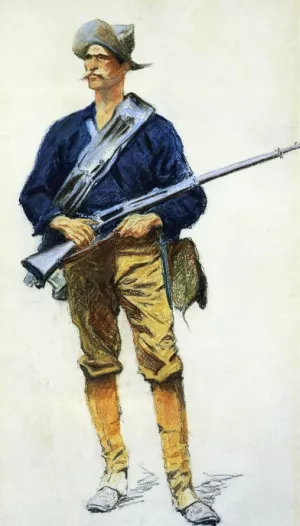 Infantry Soldier painting by Frederic Remington