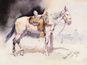 Mexican Pony - Piedras Neagras Oil painting by Frederic Remington
