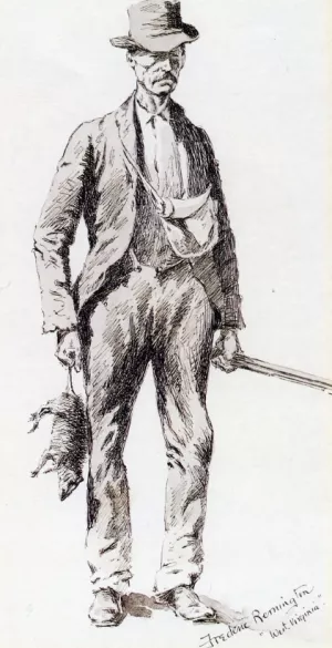 Native Sportsman (also known as The 'Possom Hunter') by Frederic Remington Oil Painting