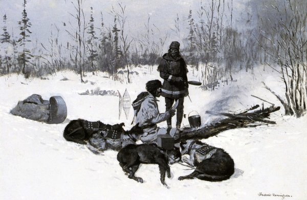 Main Product Photo of Noonday Tea Painting by Frederic Remington
