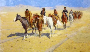 Pony Tracks in the Buffalo Trails by Frederic Remington - Oil Painting Reproduction