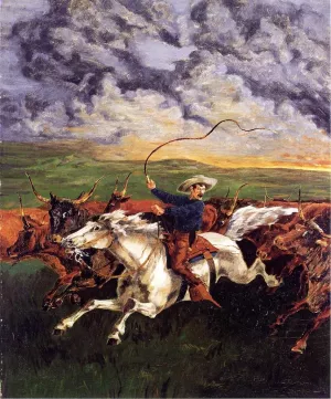 Prarie Fire by Frederic Remington Oil Painting