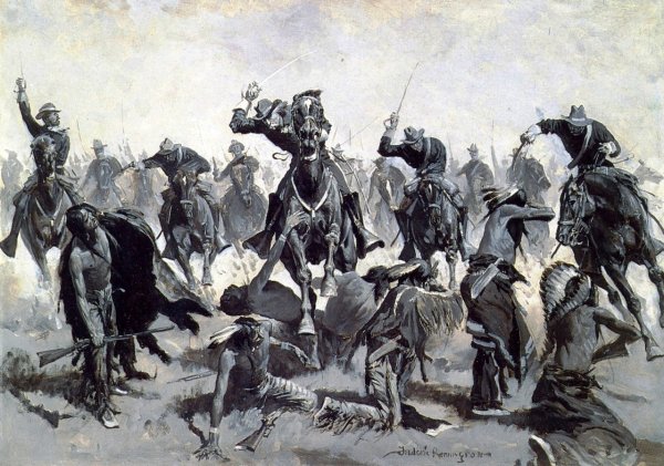 Main Product Photo of Sabre Charge
 Painting by Frederic Remington