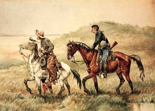 The Couriers by Frederic Remington - Hand-Painted Oil Painting Reproduction