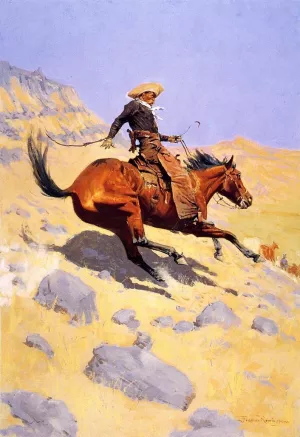 The Cowboy painting by Frederic Remington