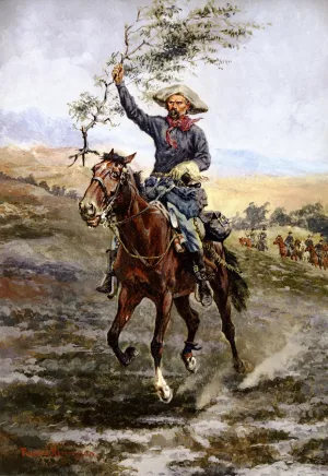 The Flag of Truce in the Indian War by Frederic Remington Oil Painting
