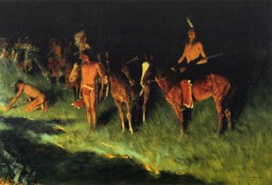 The Grass Fire by Frederic Remington Oil Painting