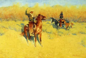 The Long-Horn Cattle Sign by Frederic Remington - Oil Painting Reproduction