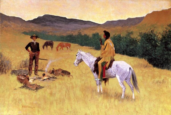 Main Product Photo of The Parley Painting by Frederic Remington