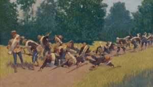 The Scream of Shrapnel at San Juan Hill by Frederic Remington Oil Painting
