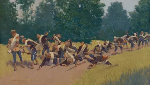 The Scream of Shrapnel at San Juan Hill by Frederic Remington Oil Painting