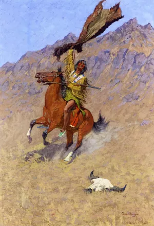 The Signal also known as If Skulls Could Speak by Frederic Remington - Oil Painting Reproduction