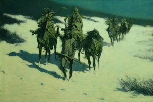 The Trail of the Shod Horse by Frederic Remington Oil Painting