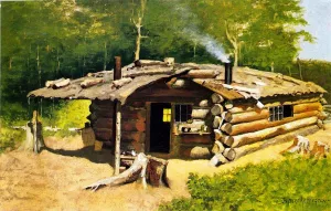 Thompson's Cabin on Silver Lake by Frederic Remington Oil Painting