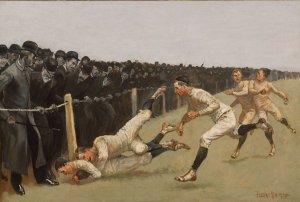Touchdown, Yale vs. Princeton, Thanksgiving Day, Nov. 27, 1890, Yale 32, Princeton 0 by Frederic Remington Oil Painting