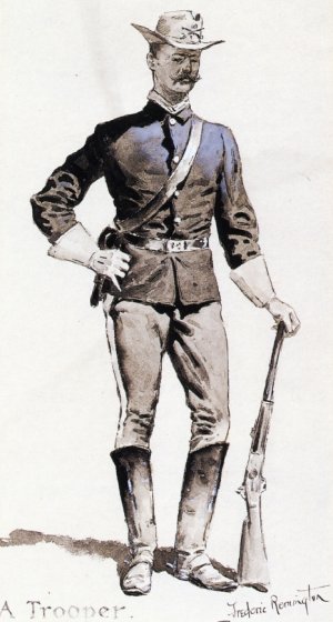 Trooper Oil painting by Frederic Remington