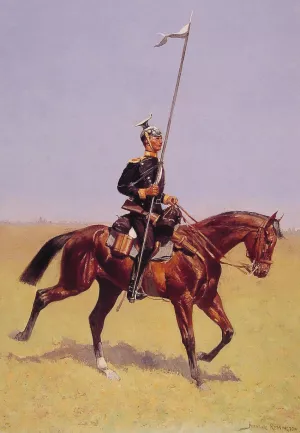 Uhlan Lancer by Frederic Remington - Oil Painting Reproduction