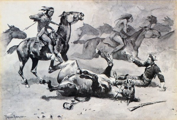 Main Product Photo of Unhorsed Painting by Frederic Remington
