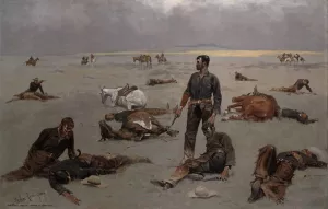 What an Unbranded Cow Has Cost by Frederic Remington Oil Painting