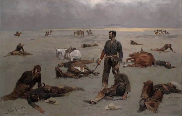 What an Unbranded Cow Has Cost  by Frederic Remington - Hand-Painted Oil Painting Reproduction