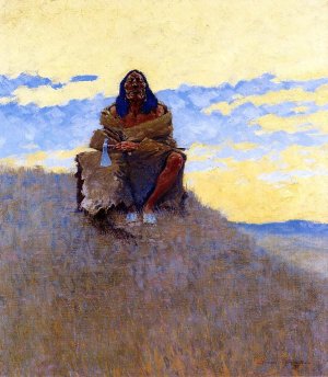 When His Heart is Bad Oil painting by Frederic Remington