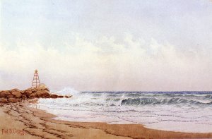 Breakwater at Low Tide by Frederic Schiller Cozzens Oil Painting