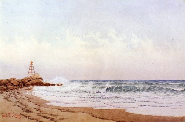 Main Product Photo of Breakwater at Low Tide Painting by Frederic Schiller Cozzens