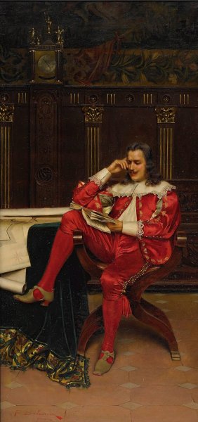 A Gentleman Reading by Frederic Soulacroix Oil Painting
