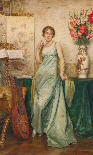 A Pause In The Music by Frederic Soulacroix Oil Painting