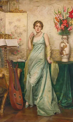 A Pause In The Music by Frederic Soulacroix Oil Painting
