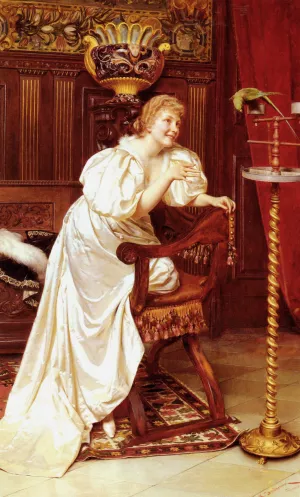 Le Peroquet Favori by Frederic Soulacroix Oil Painting