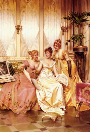 Les Trois Connaisseuses by Frederic Soulacroix Oil Painting