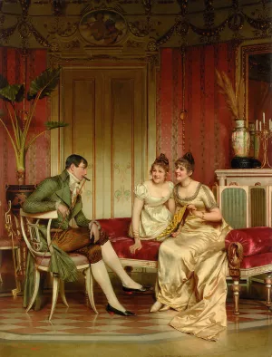 The Afternoon Visitor by Frederic Soulacroix - Oil Painting Reproduction