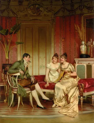 The Afternoon Visitor by Frederic Soulacroix Oil Painting