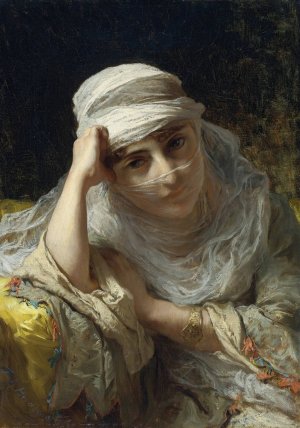 A Constantinople Beauty by Frederick Arthur Bridgman Oil Painting