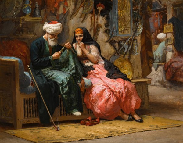 A Precious Jewel  by Frederick Arthur Bridgman - Hand-Painted Oil Painting Reproduction