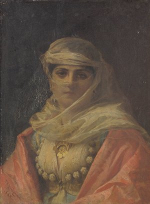 A Turkish Beauty by Frederick Arthur Bridgman Oil Painting