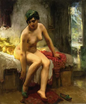 After the Bath by Frederick Arthur Bridgman Oil Painting