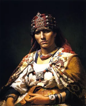 Aicha, Woman of the Kabylia Mountains by Frederick Arthur Bridgman - Oil Painting Reproduction