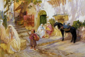 An Algerian Street painting by Frederick Arthur Bridgman