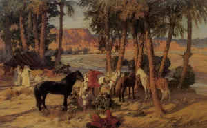 An Arab Encampment by Frederick Arthur Bridgman - Oil Painting Reproduction
