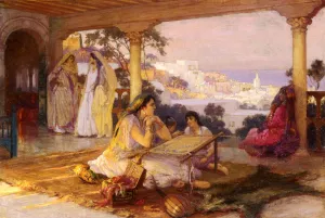 An Eastern Veranda by Frederick Arthur Bridgman Oil Painting