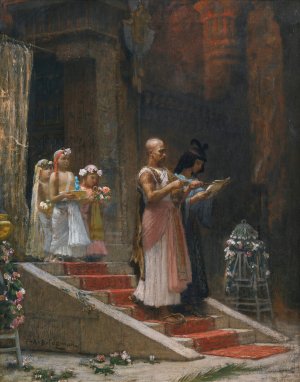 An Egyptian Procession by Frederick Arthur Bridgman Oil Painting